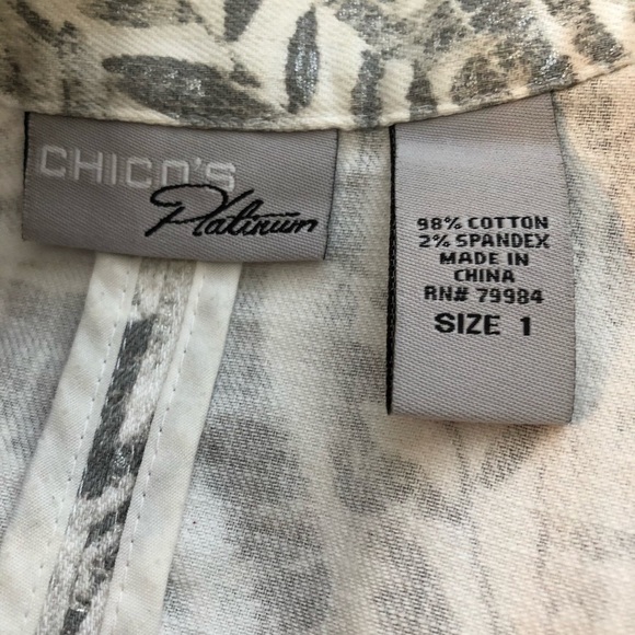 Chico’s Platinum Zip Front Jacket with Zip Pockets and Wrists - Picture 5 of 7